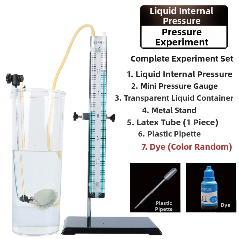 Учебни помагала: комплект за експеримент по вътрешното налягане на течности, прозрачен съд, за физика в средното училище, използване на закрито, метал-пластика