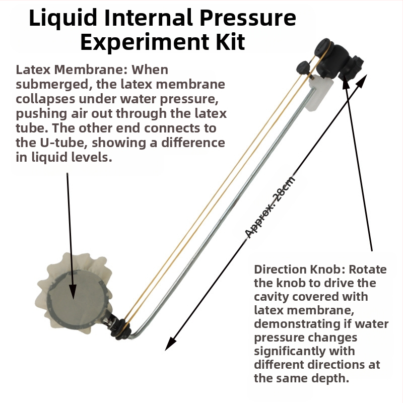 Учебни помагала: комплект за експеримент по вътрешното налягане на течности, прозрачен съд, за физика в средното училище, използване на закрито, метал-пластика