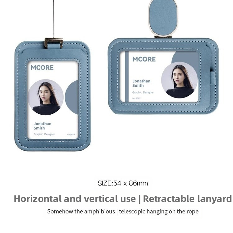 Ādas kartes turētājs darba identifikācijas kartei, mūsdienīgā minimālisma stilā