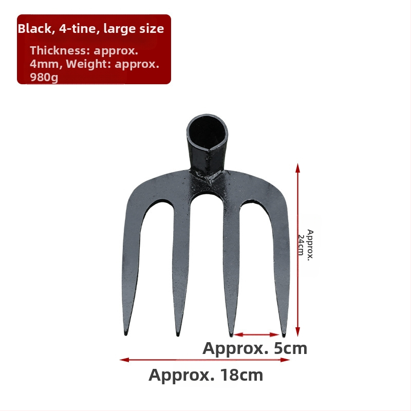 Ράκα εννιά δοντιών με ξύλινο κοντάρι, μαγανίου χάλυβας, πολυδόντια για γεωργία και κήπους