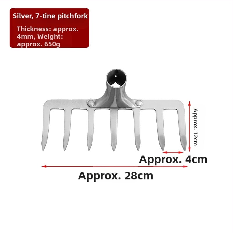 Ράκα εννιά δοντιών με ξύλινο κοντάρι, μαγανίου χάλυβας, πολυδόντια για γεωργία και κήπους