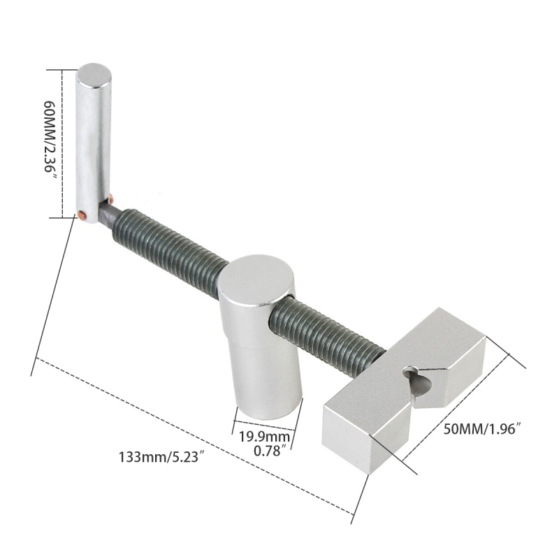 Алуминиев дърводелски настолен кламп със стоп за dog hole – комплект за бърз захват за работна маса (1 бр.)