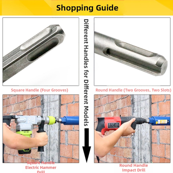 Fu Xin прът за rhinestone конверсия със квадратна дръжка, 100 мм, интегриран съединител за електрически чук