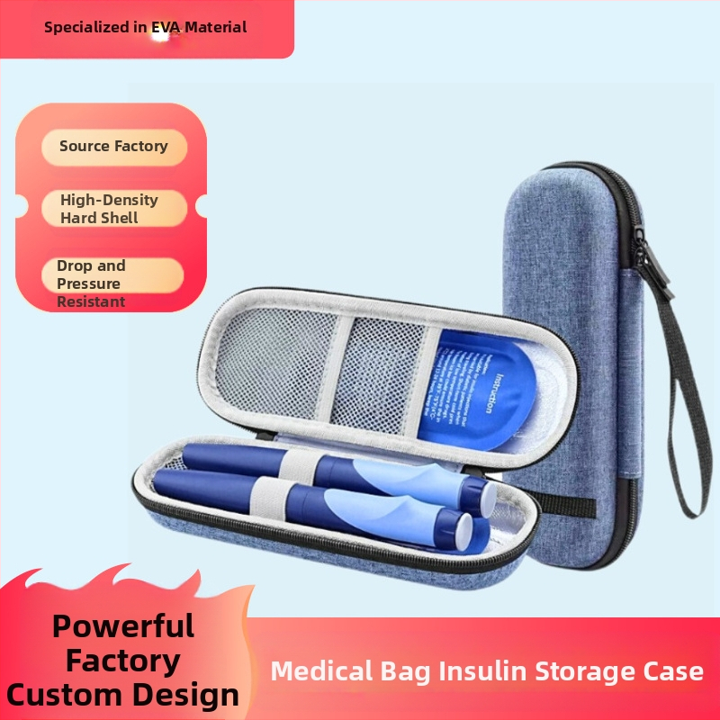 EVA pevná taška na zips pre lekárske potreby, vodotesná pre skladovanie inzulínu, model 00165, kompozitné materiály, nosnosť 5 kg, flexografická tlač, balenie pre 3C elektronické produkty