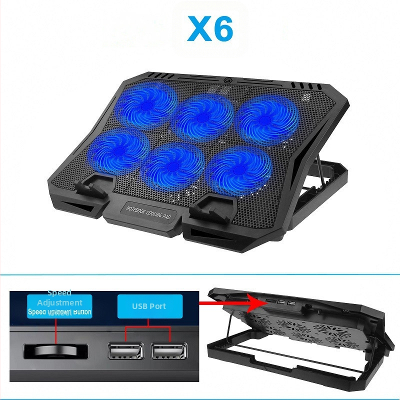 Chladič za notebook N98 s 4-stupanjskim reguliranim ventilatorom, plastična baza