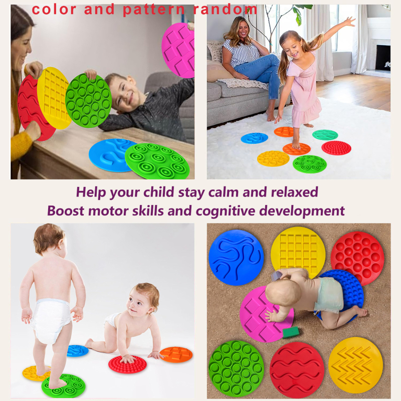 Silikona sensorā trenēšanas paklājiņa vestibulāram līdzsvaram, piemērots bērniem vecumā no 3 līdz 6 gadiem, bērnudārzam un mājas lietošanai