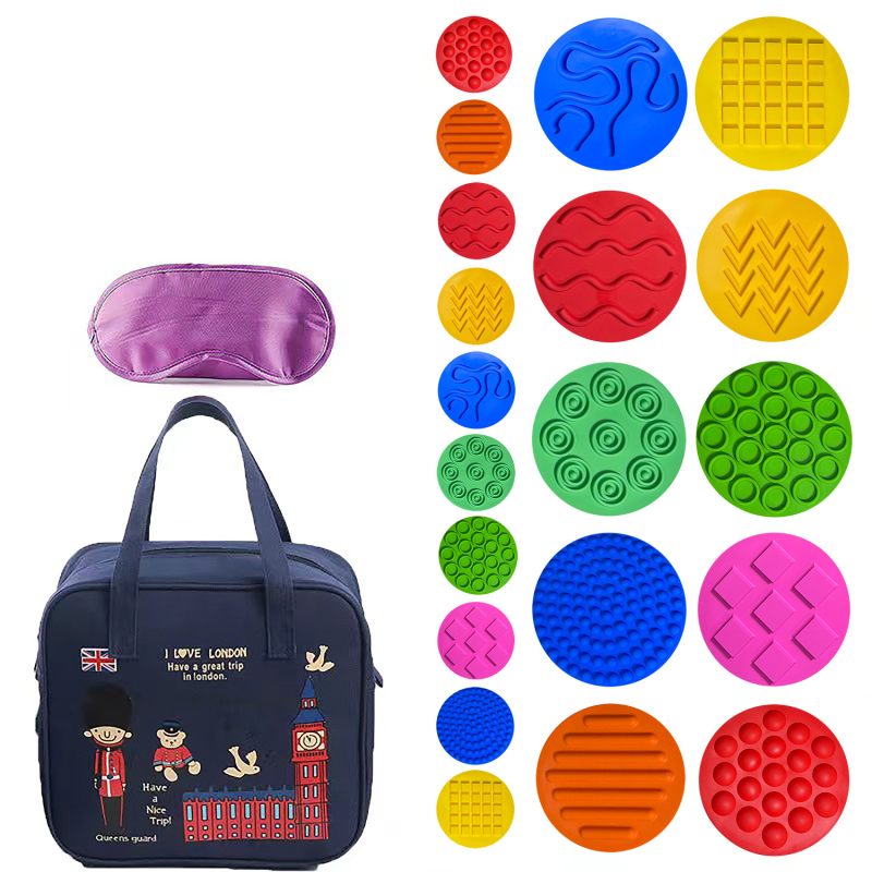 Silikona sensorā trenēšanas paklājiņa vestibulāram līdzsvaram, piemērots bērniem vecumā no 3 līdz 6 gadiem, bērnudārzam un mājas lietošanai