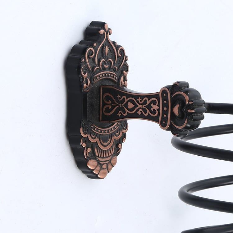 Επιτοίχιος στήριγμα για πιστολάκι μαλλιών — Αλουμινίου κράμα, Μοντέλο 001, Αντικέ φινίρισμα, Φόρτωση 15 kg