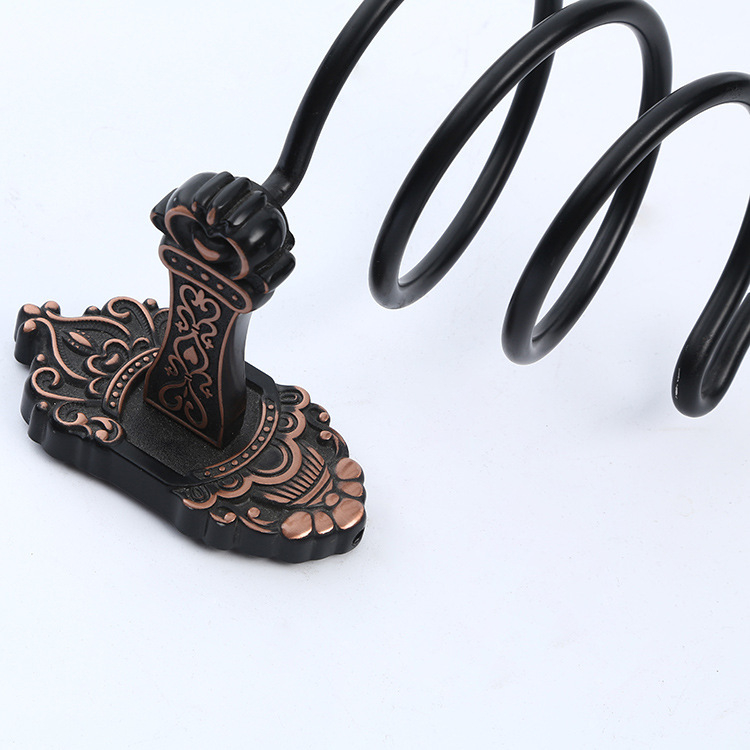 Επιτοίχιος στήριγμα για πιστολάκι μαλλιών — Αλουμινίου κράμα, Μοντέλο 001, Αντικέ φινίρισμα, Φόρτωση 15 kg