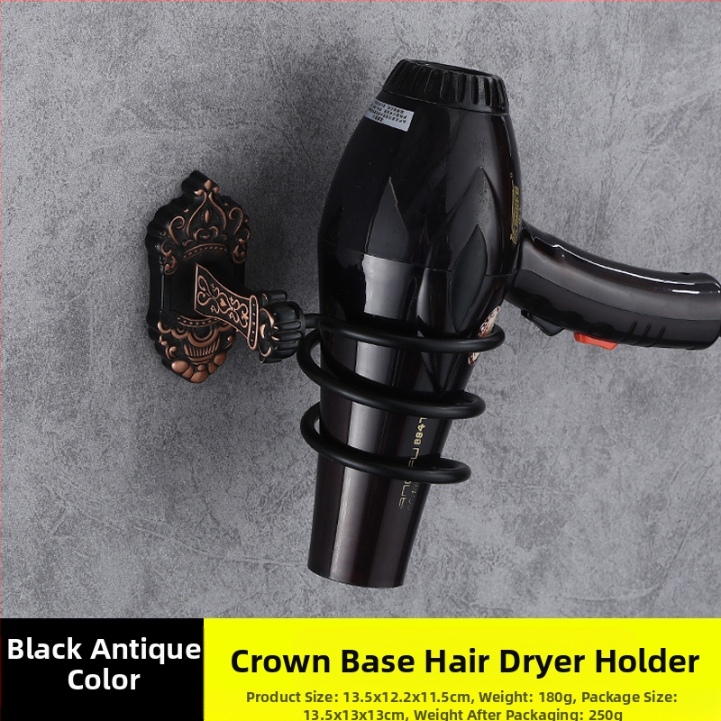 Επιτοίχιος στήριγμα για πιστολάκι μαλλιών — Αλουμινίου κράμα, Μοντέλο 001, Αντικέ φινίρισμα, Φόρτωση 15 kg