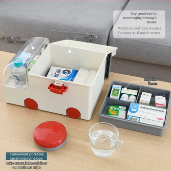 Φορητό κουτί αποθήκευσης φαρμάκων, 8 διαμερίσματα, μοντέλο 0600, πλαστικό