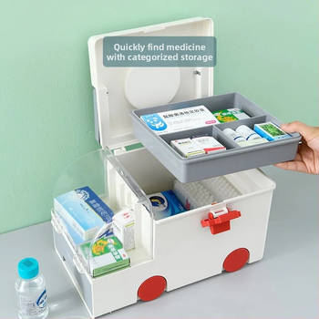 Φορητό κουτί αποθήκευσης φαρμάκων, 8 διαμερίσματα, μοντέλο 0600, πλαστικό