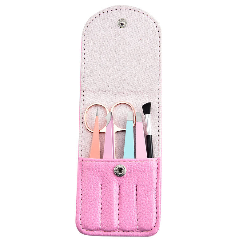 Комплект пинсети за вежди – неръждаема стомана, козметични инструменти за оформяне на вежди и поставяне на мигли