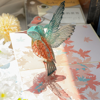 3D поп-ъп картичка за рожден ден, сгъваема, ръкописен стил, за детския празник, DIY