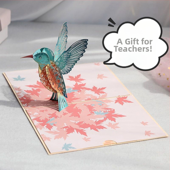 3D поп-ъп картичка за рожден ден, сгъваема, ръкописен стил, за детския празник, DIY