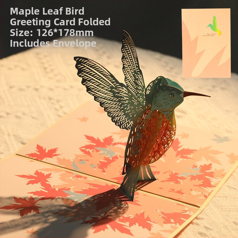 3D поп-ъп картичка за рожден ден, сгъваема, ръкописен стил, за детския празник, DIY