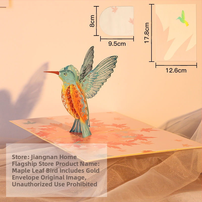 3D поп-ъп картичка за рожден ден, сгъваема, ръкописен стил, за детския празник, DIY