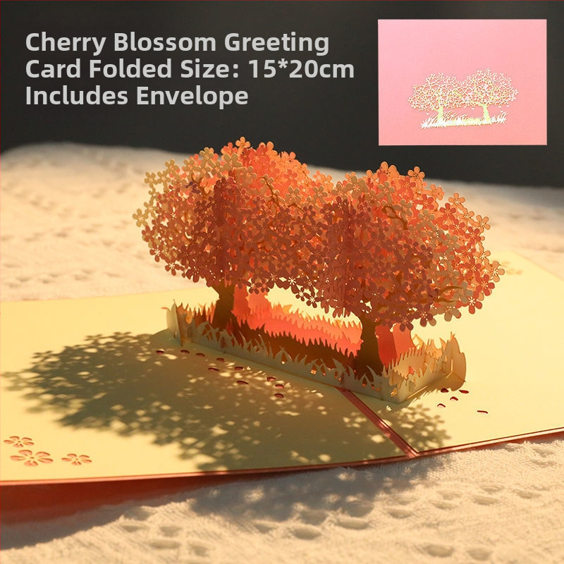 3D поп-ъп картичка за рожден ден, сгъваема, ръкописен стил, за детския празник, DIY