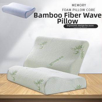 Μαξιλάρι αυχένα με memory foam, κυματοειδές σχήμα, γέμισμα 98% αργής ανάκτησης, πυρήνας από χημικές ίνες, δυνατότητα εξατομίκευσης
