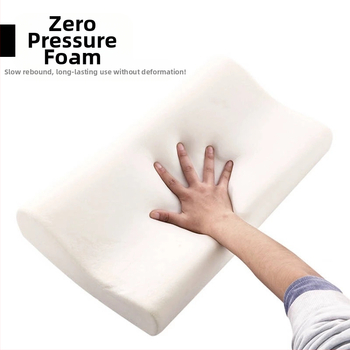 Μαξιλάρι αυχένα με memory foam, κυματοειδές σχήμα, γέμισμα 98% αργής ανάκτησης, πυρήνας από χημικές ίνες, δυνατότητα εξατομίκευσης