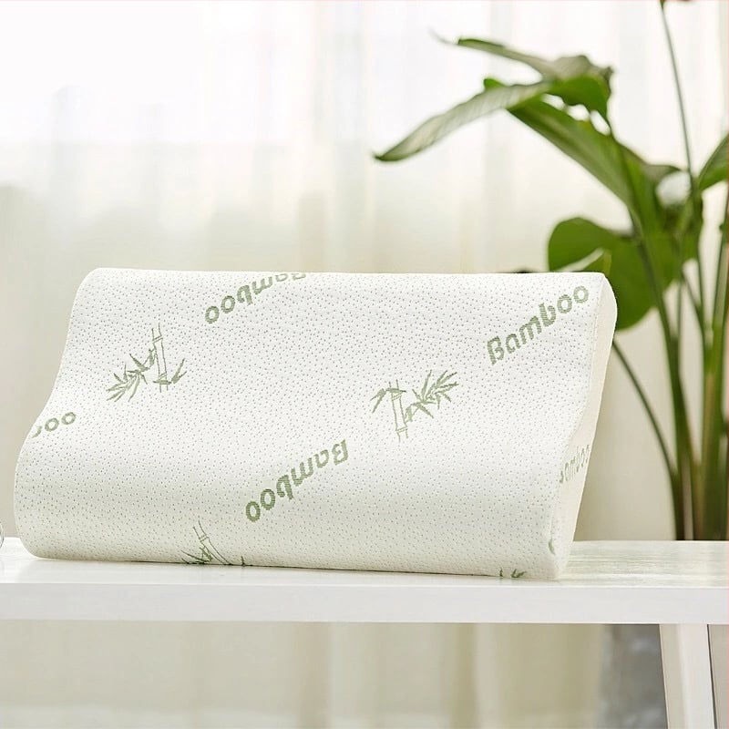 Μαξιλάρι αυχένα με memory foam, κυματοειδές σχήμα, γέμισμα 98% αργής ανάκτησης, πυρήνας από χημικές ίνες, δυνατότητα εξατομίκευσης