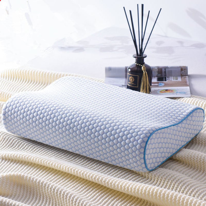 Μαξιλάρι αυχένα με memory foam, κυματοειδές σχήμα, γέμισμα 98% αργής ανάκτησης, πυρήνας από χημικές ίνες, δυνατότητα εξατομίκευσης