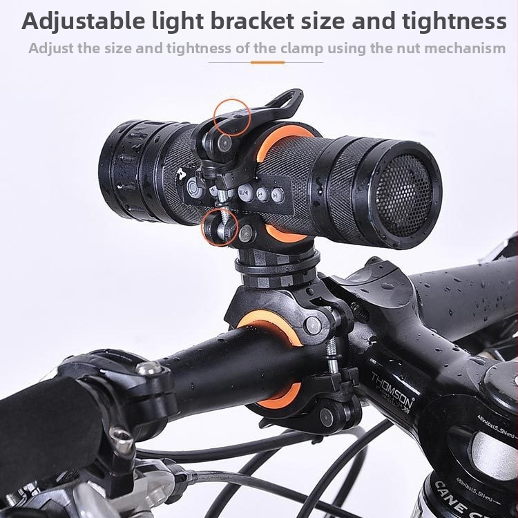 Držiak predného svetla na bicykel s klipom a upevňovacím rámom, vhodný pre horské bicykle