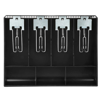 Кутия за монети с четири отделения и катарама за сортиране и съхранение