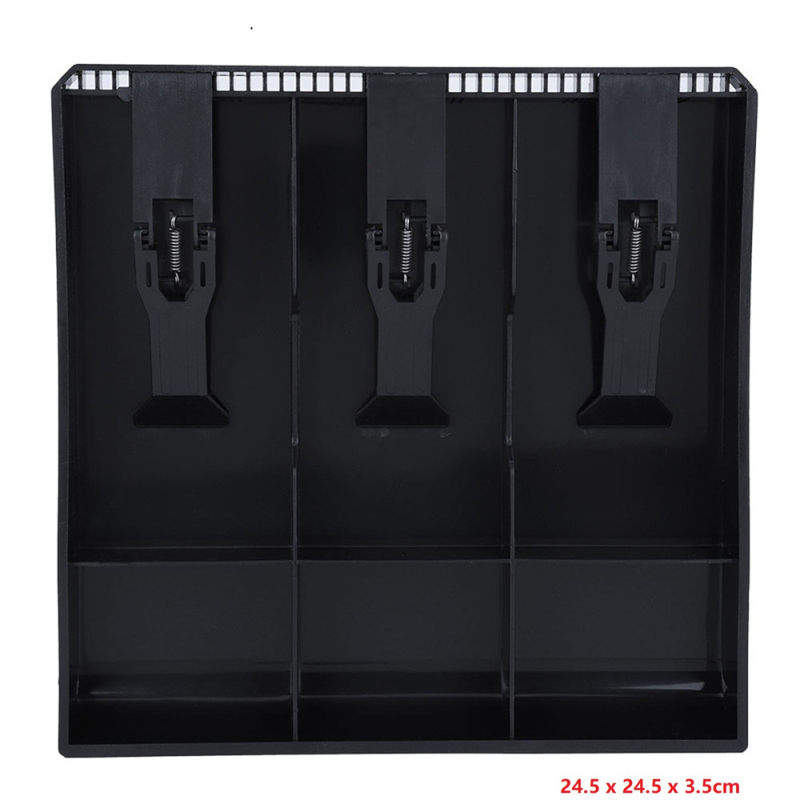 Кутия за монети с четири отделения и катарама за сортиране и съхранение