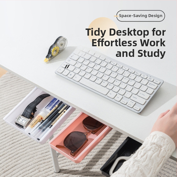 Κουτί αποθήκευσης συρταριού κάτω από το τραπέζι με καπάκι, PP πλαστικό, 1L χωρητικότητα, συρόμενος σχεδιασμός