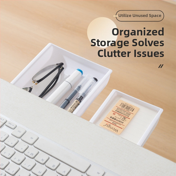 Κουτί αποθήκευσης συρταριού κάτω από το τραπέζι με καπάκι, PP πλαστικό, 1L χωρητικότητα, συρόμενος σχεδιασμός