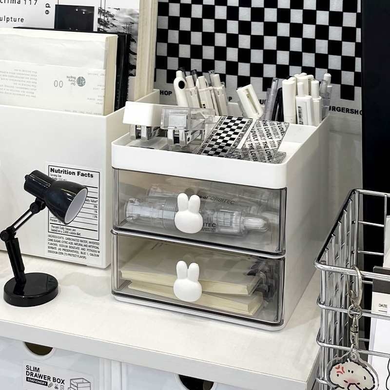 Stolna kutija za pohranu s prozirnim stohovljivim ladicama, organizator otporan na prašinu (plastika, HIPS+PS) Model W1810/W1820