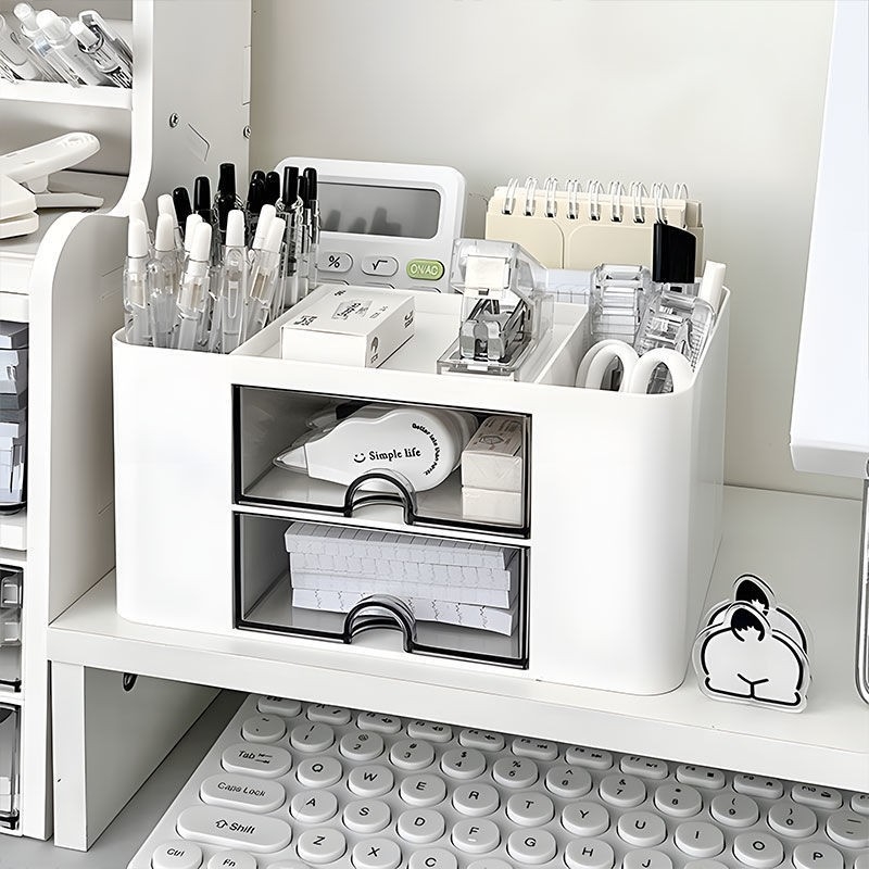 Stolna kutija za pohranu s prozirnim stohovljivim ladicama, organizator otporan na prašinu (plastika, HIPS+PS) Model W1810/W1820