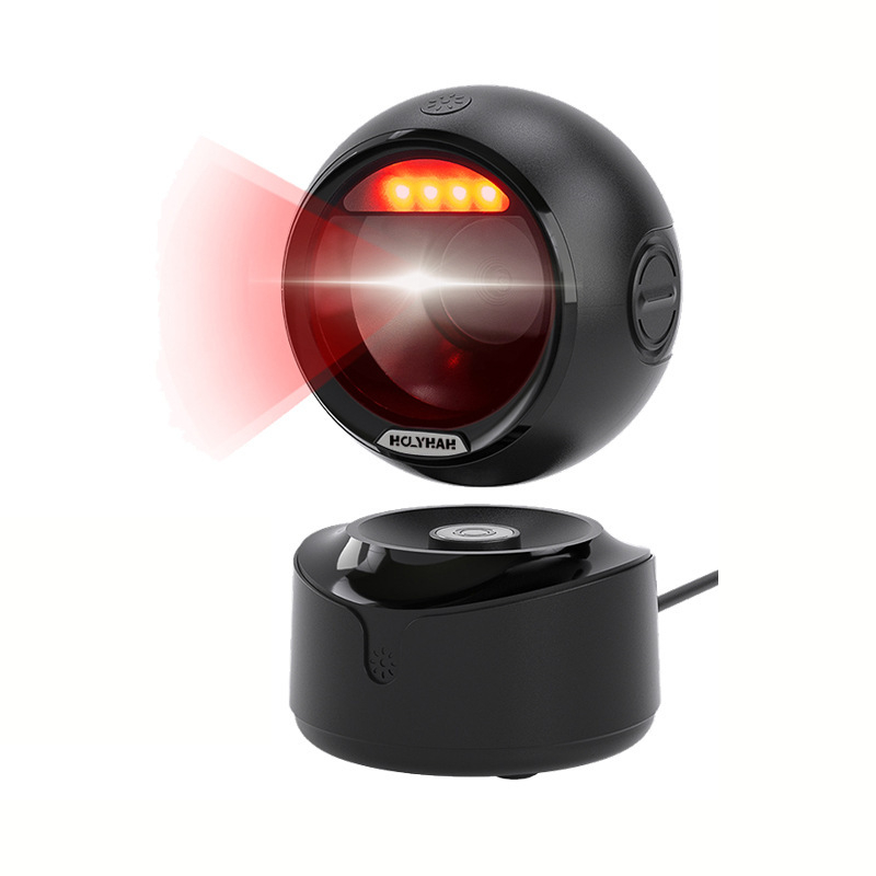 Настолен USB баркод-скенер с резолюция 640×480, скорост на сканиране 300 скана/сек, тегло 0,4 кг, гаранция 1 година