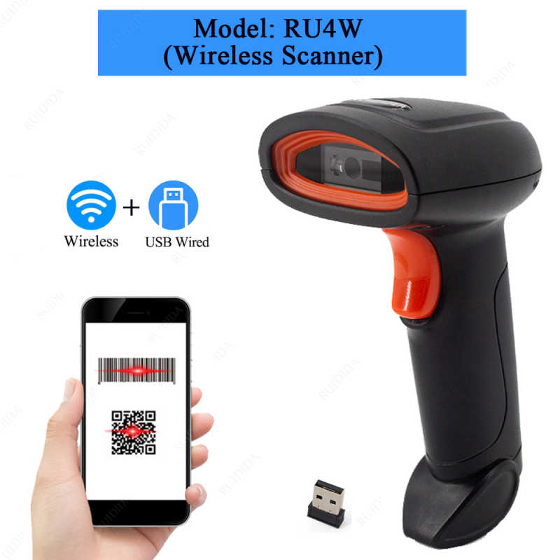 Ръчен USB баркод скенер RU4, 1D/2D, CMOS 640×480, 200 сканирания/сек