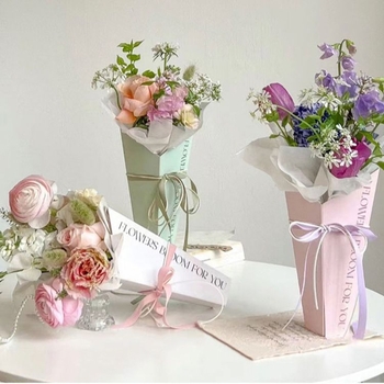 Τριγωνική θήκη για ανθοδέσμες – χαρτόνι, εκτύπωση, προορίζεται για δώρα και λουλούδια, μοντέλο: χαρτί, τύπος συσκευασίας: Opp bag, 5 τεμάχια ανά συσκευασία, Ημέρα του Αγίου Βαλεντίνου