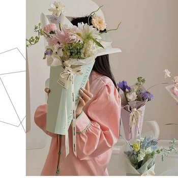 Τριγωνική θήκη για ανθοδέσμες – χαρτόνι, εκτύπωση, προορίζεται για δώρα και λουλούδια, μοντέλο: χαρτί, τύπος συσκευασίας: Opp bag, 5 τεμάχια ανά συσκευασία, Ημέρα του Αγίου Βαλεντίνου