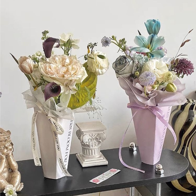 Τριγωνική θήκη για ανθοδέσμες – χαρτόνι, εκτύπωση, προορίζεται για δώρα και λουλούδια, μοντέλο: χαρτί, τύπος συσκευασίας: Opp bag, 5 τεμάχια ανά συσκευασία, Ημέρα του Αγίου Βαλεντίνου