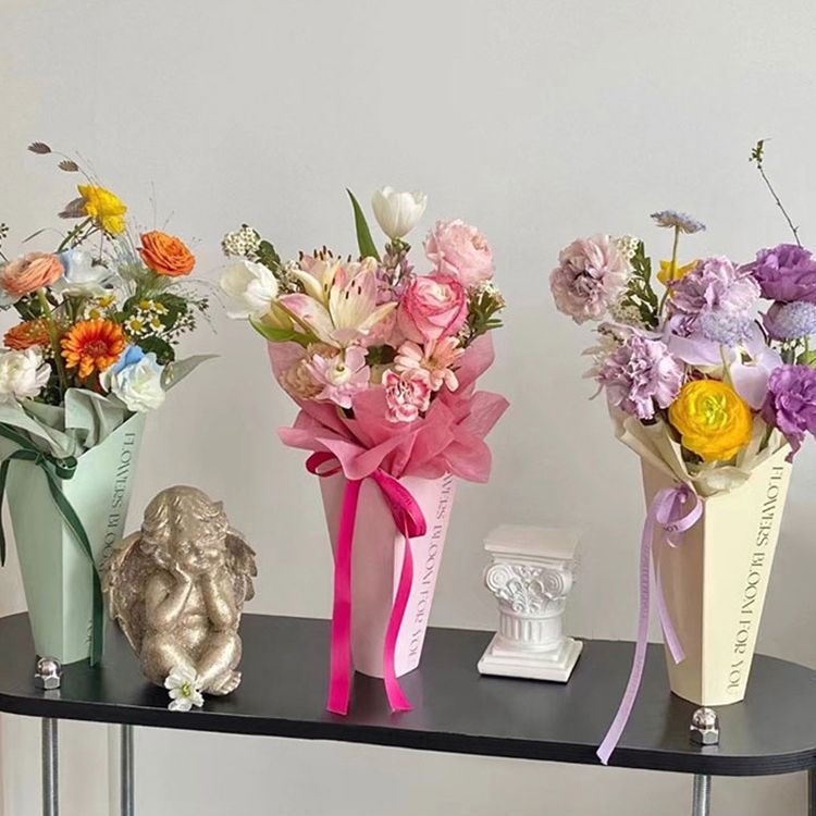 Τριγωνική θήκη για ανθοδέσμες – χαρτόνι, εκτύπωση, προορίζεται για δώρα και λουλούδια, μοντέλο: χαρτί, τύπος συσκευασίας: Opp bag, 5 τεμάχια ανά συσκευασία, Ημέρα του Αγίου Βαλεντίνου