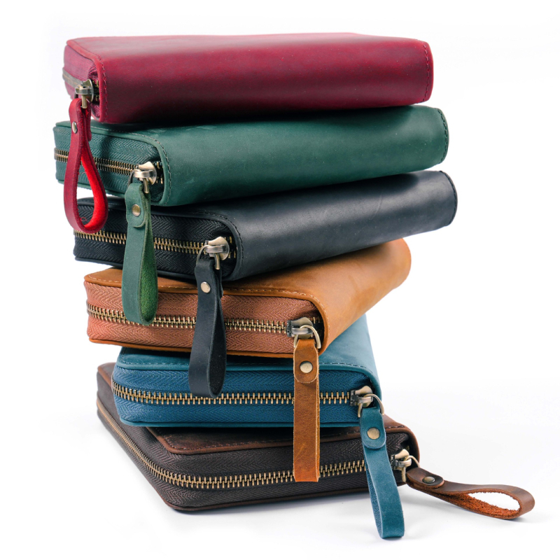 A6 ādas piezīmju vāciņš ar rāvējslēdzēju un fiksētām lapām – augšējās kvalitātes liellopu āda, brīvi lapu saistīšana, Dowling papīrs 100 g, 100–200 lapas, zīmols AIPIYI