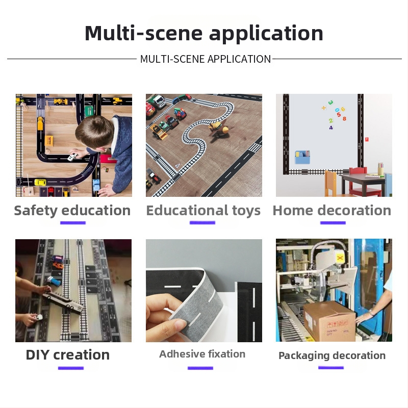 Papīra lente ar ceļa un dzelzceļa dizainu DIY – automašīnu un vilcienu līkņu uzlīmes, modelis YS3, pamats: papīrs, biezums: 80 μm, piemērots dāvanu iesaiņošanai, grāmatu dekorēšanai, rokdarbiem