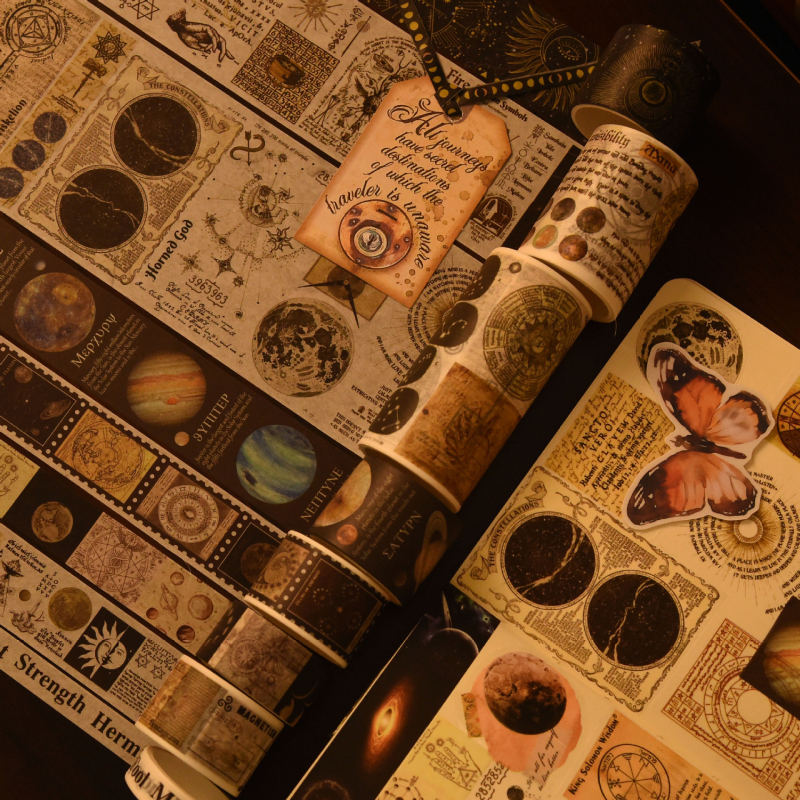 Yue Lu dekoratīvs papīra lentu komplekts retro dienasgrāmatai un scrapbookingam – 18 ruļļi, substrāts: papīrs, pielietojums: universāls, imports: Nē, dāvanā: Nē