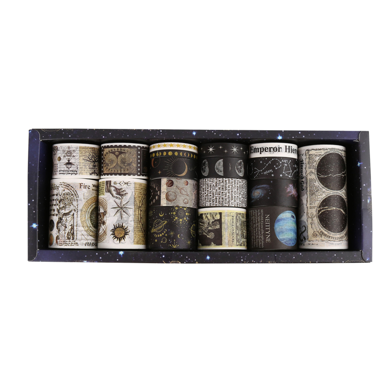 Yue Lu dekoratīvs papīra lentu komplekts retro dienasgrāmatai un scrapbookingam – 18 ruļļi, substrāts: papīrs, pielietojums: universāls, imports: Nē, dāvanā: Nē