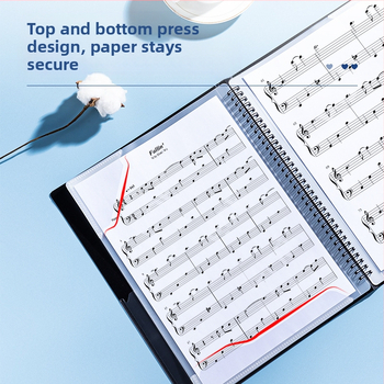 Deli папка за ноти, PP материал, прозрачни вложки за нотни листове, рефилуема папка за ноти