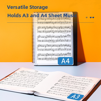 Deli папка за ноти, PP материал, прозрачни вложки за нотни листове, рефилуема папка за ноти