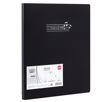 Deli папка за ноти, PP материал, прозрачни вложки за нотни листове, рефилуема папка за ноти