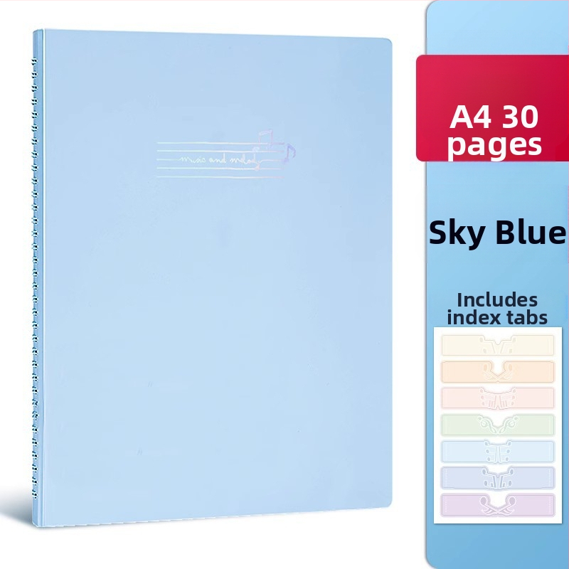 Deli папка за ноти, PP материал, прозрачни вложки за нотни листове, рефилуема папка за ноти