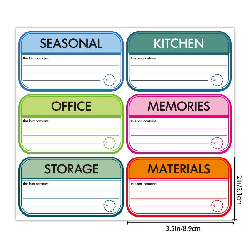 Pārvietošanas etiķetes – 14 etiķetes uz lapu, pārklāts papīrs, izturība līdz 110°C
