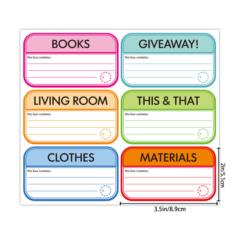 Pārvietošanas etiķetes – 14 etiķetes uz lapu, pārklāts papīrs, izturība līdz 110°C