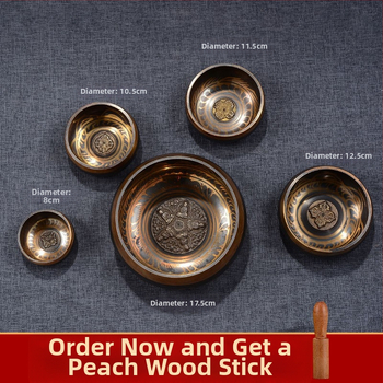 Βουδιστικό χάλκινο δοχείο ήχου για ανάγνωση σούτρων και θεραπεία με ήχο — μπρονζέ διαλογιστικό μπολ, μάρκα Yidian auspicious color